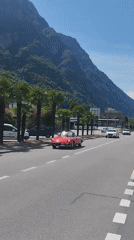 Morning scenes from Biasca: homes, classic cars, cat