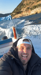 Tourist captures selfie video during boat ride in Fethiye