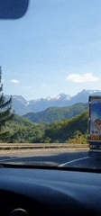 Driver records scenic mountain highway journey in Bosnia