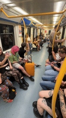 Madrid subway passengers captured on evening commute
