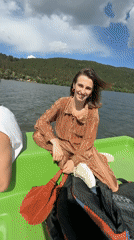 Recreational paddle boating captured on Lake Pancharevo, Bulgaria