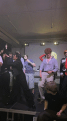 Teenagers perform dance routine at indoor party in Minsk