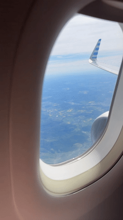 Passenger documents in-flight dining experience over Walldorf