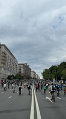 Large bicycle rally fills Moscow avenue with cyclists