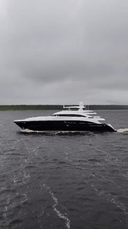 Modern yacht spotted crossing Russian waters near Gorushka