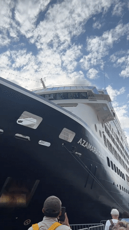 Cruise passengers and tourists active in Kotor port area
