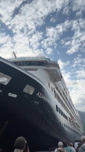 Cruise passengers and tourists active in Kotor port area
