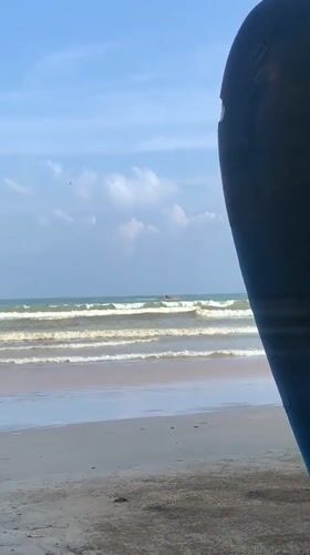 Surfing activity observed at Weligama beach, Sri Lanka
