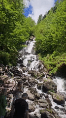 Visitors document scenic waterfall experience in Abkhazia