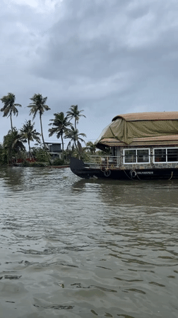 Houseboat spotted moored along waterway in Kadavu, India