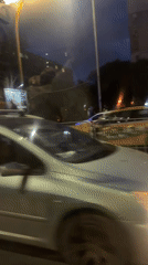 Nighttime street scene captured in Varna, Bulgaria