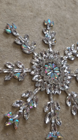 Rhinestone snowflake and number decorations documented in Blagoevgrad