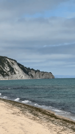 Coastal scenes captured at Byala Bulgaria beach under overcast conditions