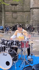Street festival with music, food vendors, rides in Alkmaar