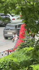 Person spotted in inflatable object at Saint Petersburg park