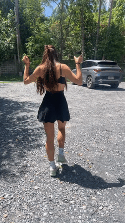 Woman in black sportswear spotted at multiple Thailand locations