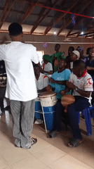 Community celebration with music and dancing held in Akwanga