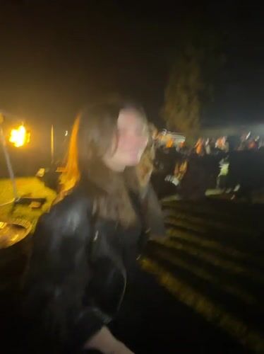 Nighttime dancing gathering captured in Pylaia, Greece