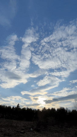 Afternoon cloud formations documented in Foki, Russia