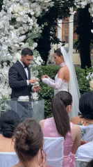 Outdoor wedding ring exchange in Tbilisi, Georgia