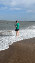 Lazy afternoon in the shallows at Great Yarmouth beach