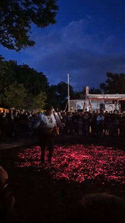 Fire-walking ceremony draws crowds in Lyaskovets, Bulgaria