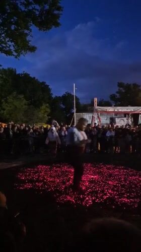 Fire-walking ceremony draws crowds in Lyaskovets, Bulgaria