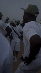 Uniformed group performs coordinated movements in Maiduguri Nigeria