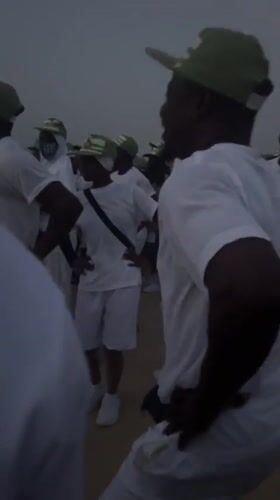 Uniformed group performs coordinated movements in Maiduguri Nigeria