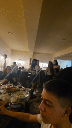 Men dining together at Bulgarian restaurant