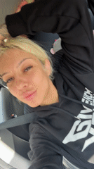 Woman rests in back seat of car in Plovdiv