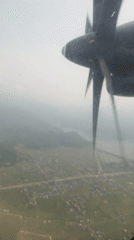 Small aircraft aerial view captured during flight operations near Pokhara
