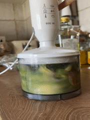 Home cooking session features pesto pasta preparation in Plovdiv