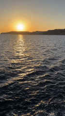 Sunset and choppy seas off the Maltese coast
