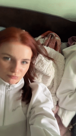 Woman photographed in bedroom in Murino, Russia