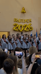 Russian students celebrate graduation with traditional dances in Podolsk