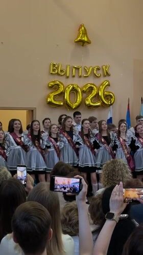 Russian students celebrate graduation with traditional dances in Podolsk