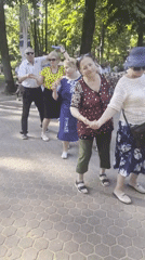 Outdoor folk dancing in a Chișinău park, midsummer afternoon