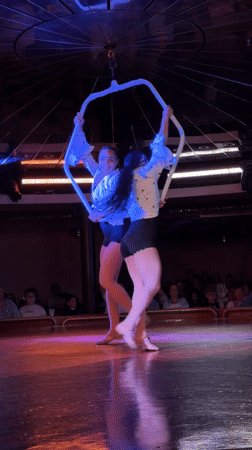 Live stage performance in Larnaca mixes aerial and dance acts