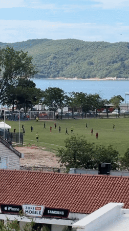 Morning tea and seaside soccer observed in Budva, Montenegro