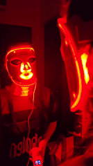 LED therapy session and creative workspace documented in Plovdiv