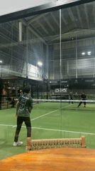 Padel tennis match recorded at indoor Denpasar court