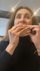 Woman dines at McDonald's in Kryvyi Rih, Ukraine