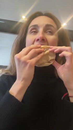 Woman dines at McDonald's in Kryvyi Rih, Ukraine