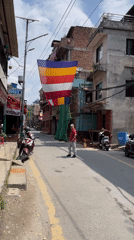 Morning street life and religious sites documented across Kathmandu
