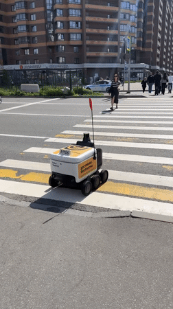 Yandex delivery robot spotted making rounds in Murino