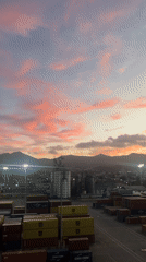 Harbor sunrise captured in multiple views by single witness