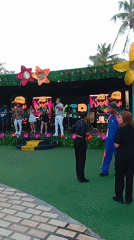 Live band performs outdoor concert in Porlamar, Venezuela