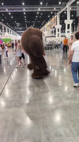 Cheburashka mascot entertains children in Sterlitamak indoor venue