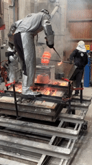 Metal casting operation documented at French foundry